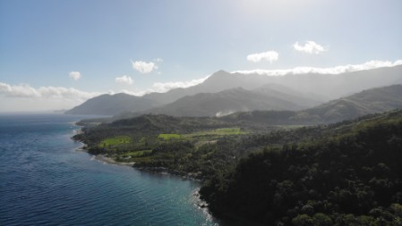 Udalo's coast to the East Aerial view of Udalo's eastern coast.