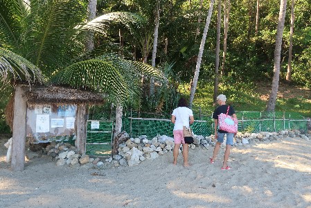 Two ladies passing the hatchery site